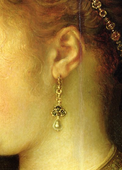 Portrait of Saskia van Uylenburgh (1612-42) in Rich Costume (detail) by Rembrandt van Rijn